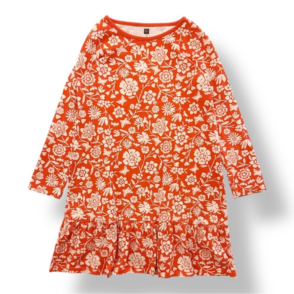 Tea Collection | Long Sleeve Floral Drop Waist Dress (10)